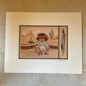 Southwestern Native American child art print by Molly Renner